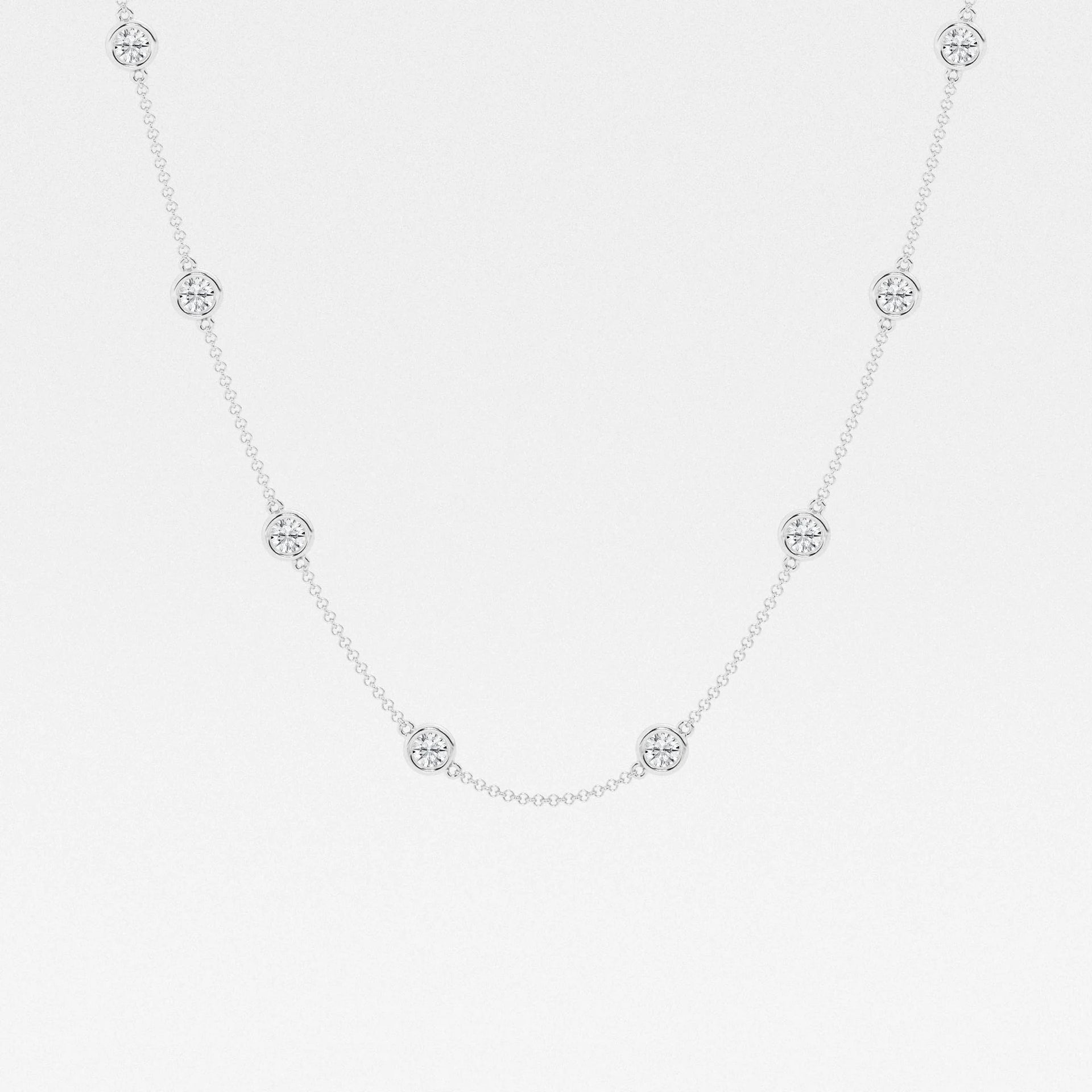Round Moissanite Diamond Station Fashion Necklace