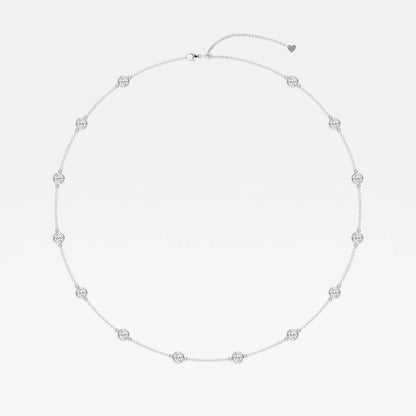 Round Moissanite Diamond Station Fashion Necklace