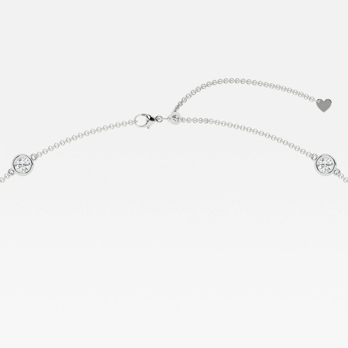 Round Moissanite Diamond Station Fashion Necklace