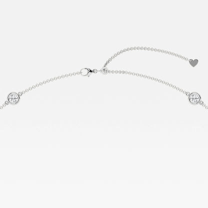 Round Moissanite Diamond Station Fashion Necklace