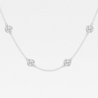 Round Moissanite Diamond Station Fashion Necklace