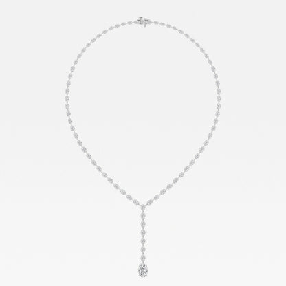 Badgley Mischka 17 ctw Pear Moissanite Diamond Lariat Tennis Necklace