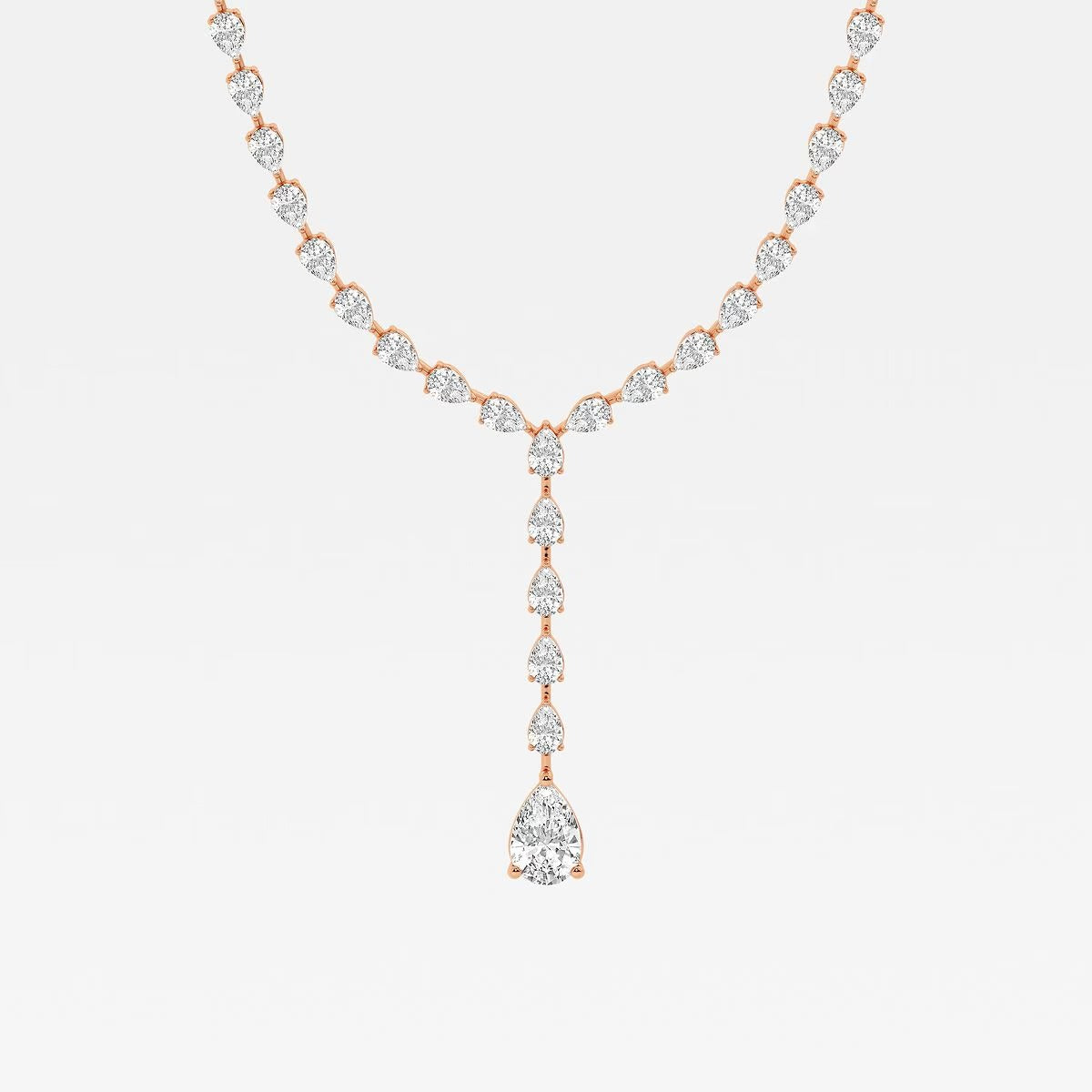 Badgley Mischka 17 ctw Pear Moissanite Diamond Lariat Tennis Necklace