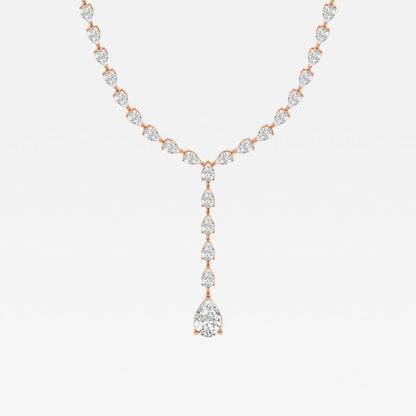 Badgley Mischka 17 ctw Pear Moissanite Diamond Lariat Tennis Necklace