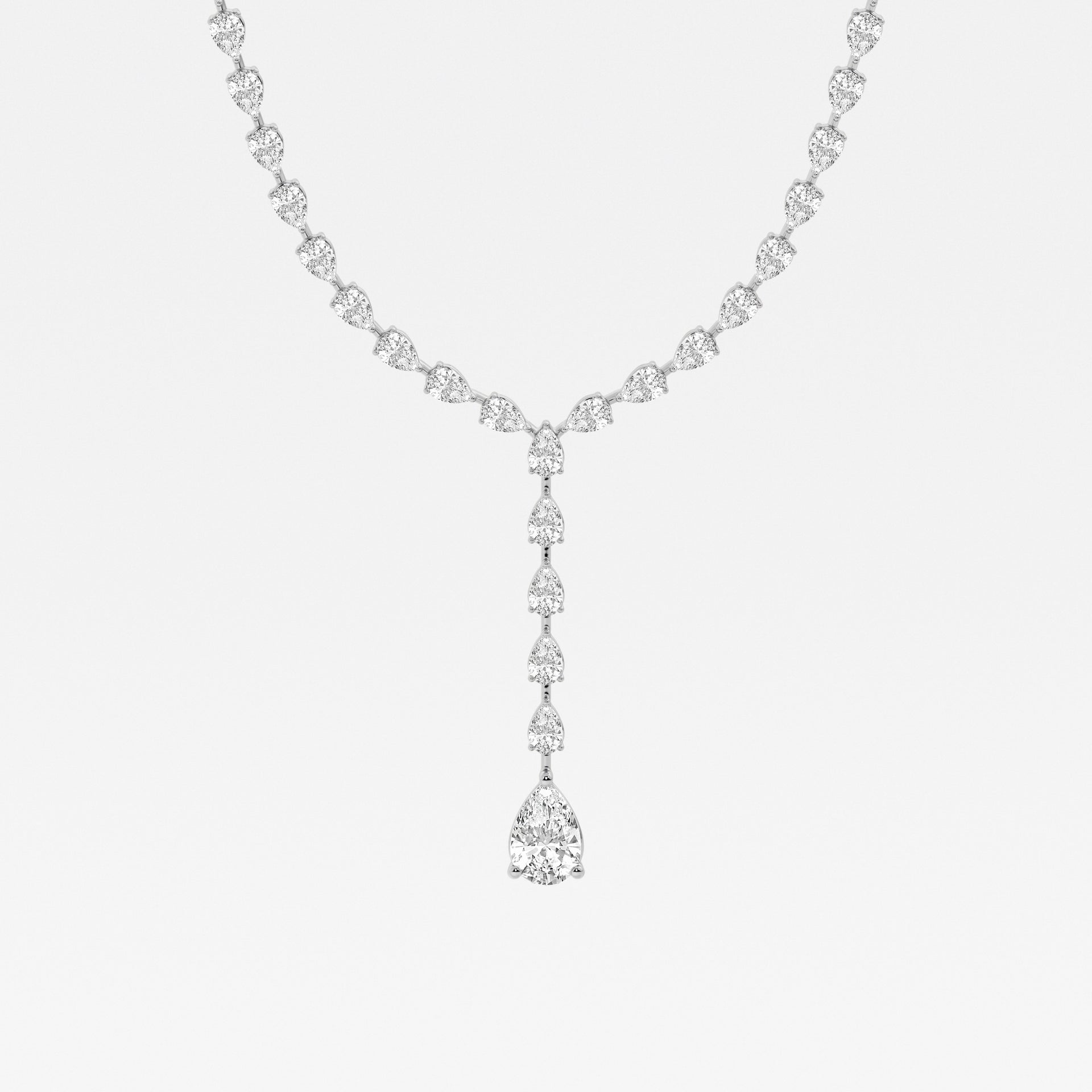 Badgley Mischka 17 ctw Pear Moissanite Diamond Lariat Tennis Necklace