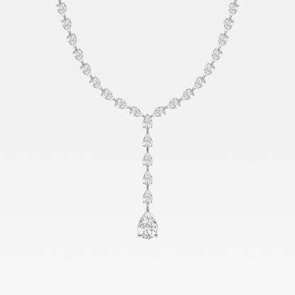 Badgley Mischka 17 ctw Pear Moissanite Diamond Lariat Tennis Necklace