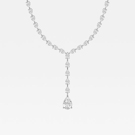 Badgley Mischka 17 ctw Pear Moissanite Diamond Lariat Tennis Necklace