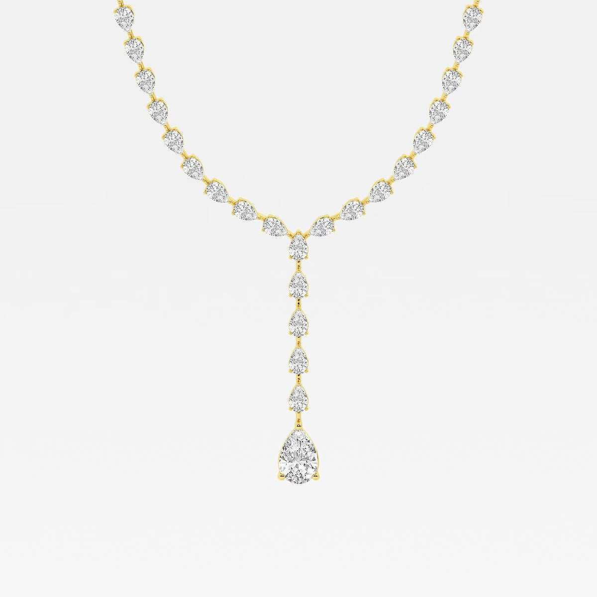 Badgley Mischka 17 ctw Pear Moissanite Diamond Lariat Tennis Necklace