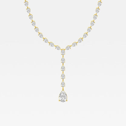 Badgley Mischka 17 ctw Pear Moissanite Diamond Lariat Tennis Necklace