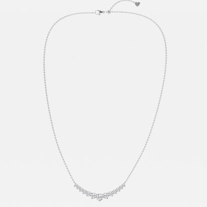 Round Moissanite Diamond Thirteen Stone Demi Eternity Fashion Necklace