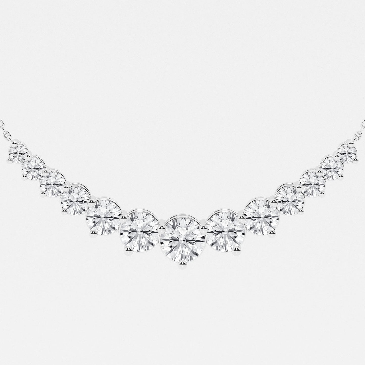 Round Moissanite Diamond Thirteen Stone Demi Eternity Fashion Necklace