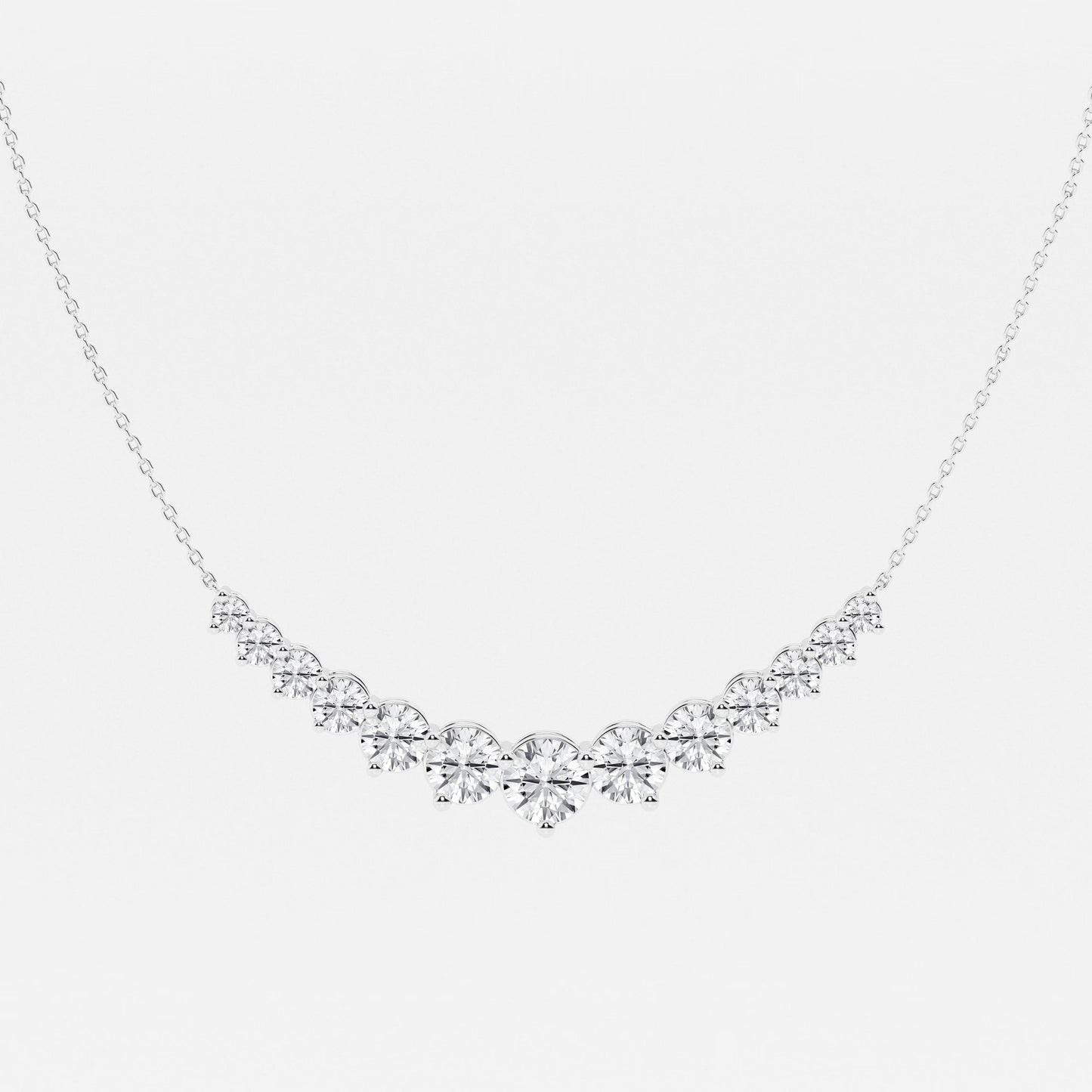 Round Moissanite Diamond Thirteen Stone Demi Eternity Fashion Necklace