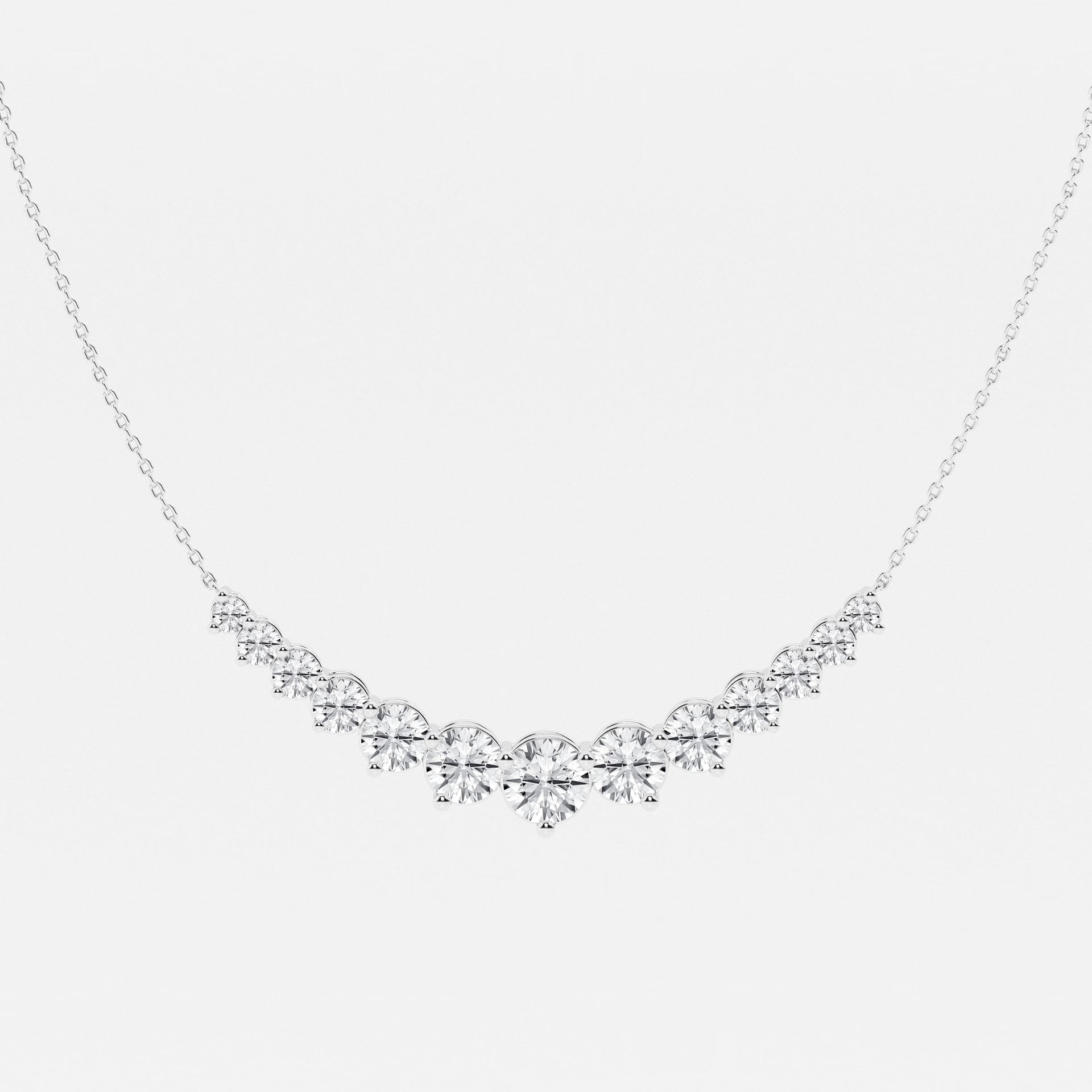 Round Moissanite Diamond Thirteen Stone Demi Eternity Fashion Necklace