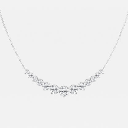 Round Moissanite Diamond Thirteen Stone Demi Eternity Fashion Necklace