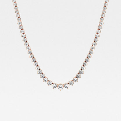 Round Moissanite Diamond Graduated Riviera Fashion Necklace