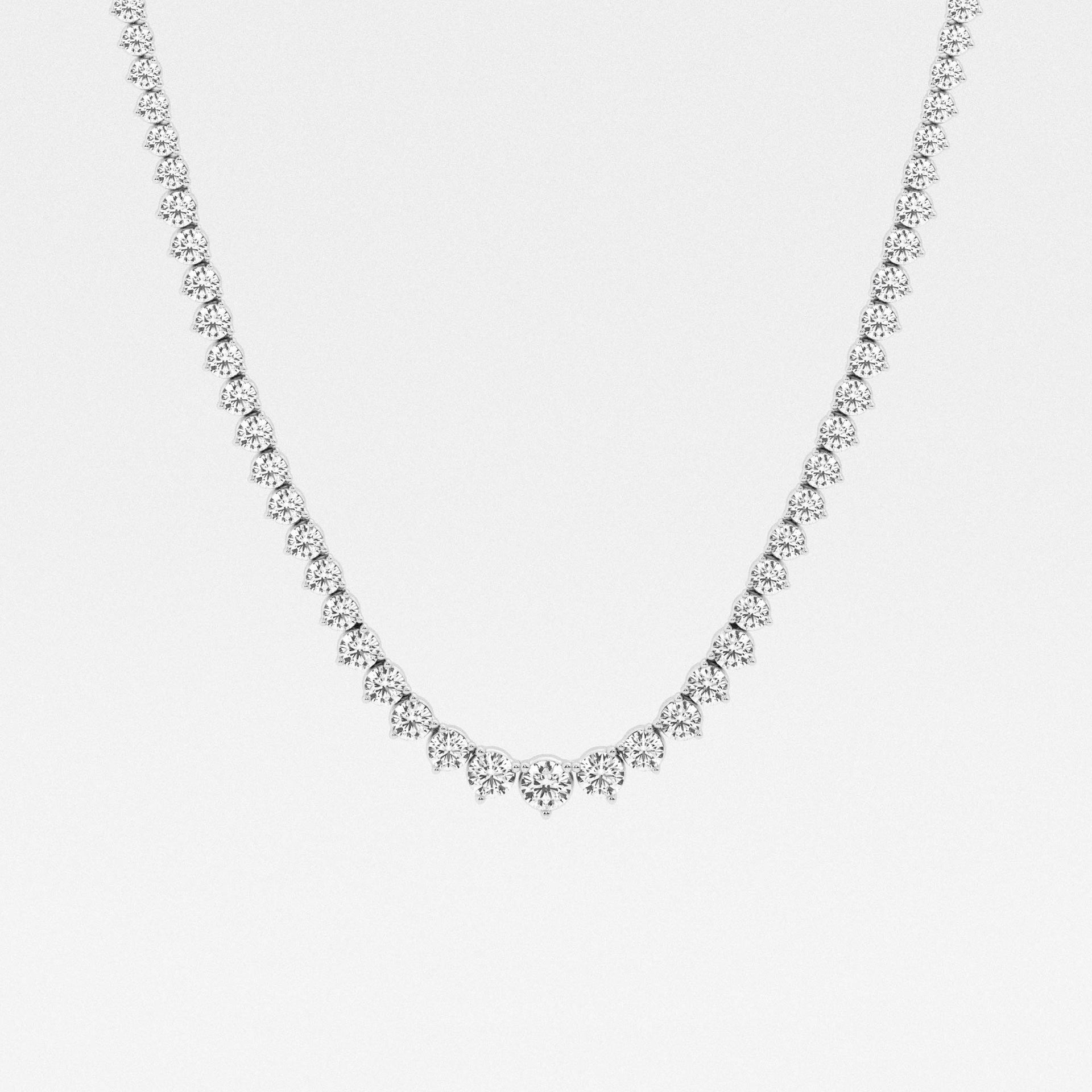 Round Moissanite Diamond Graduated Riviera Fashion Necklace