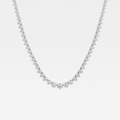 Round Moissanite Diamond Graduated Riviera Fashion Necklace