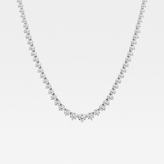 Round Moissanite Diamond Graduated Riviera Fashion Necklace