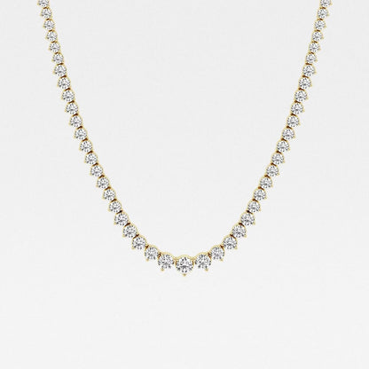 Round Moissanite Diamond Graduated Riviera Fashion Necklace