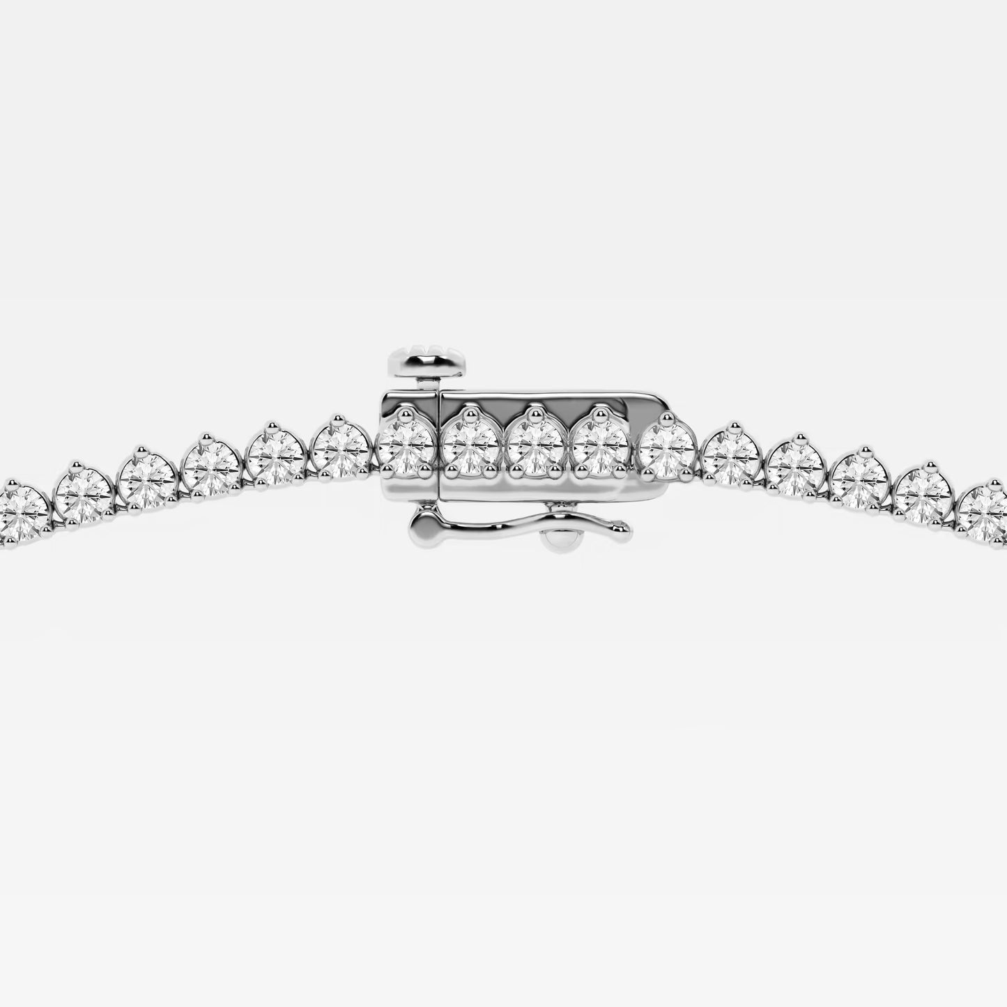 Round Moissanite Diamond Three-Prong Tennis Necklace