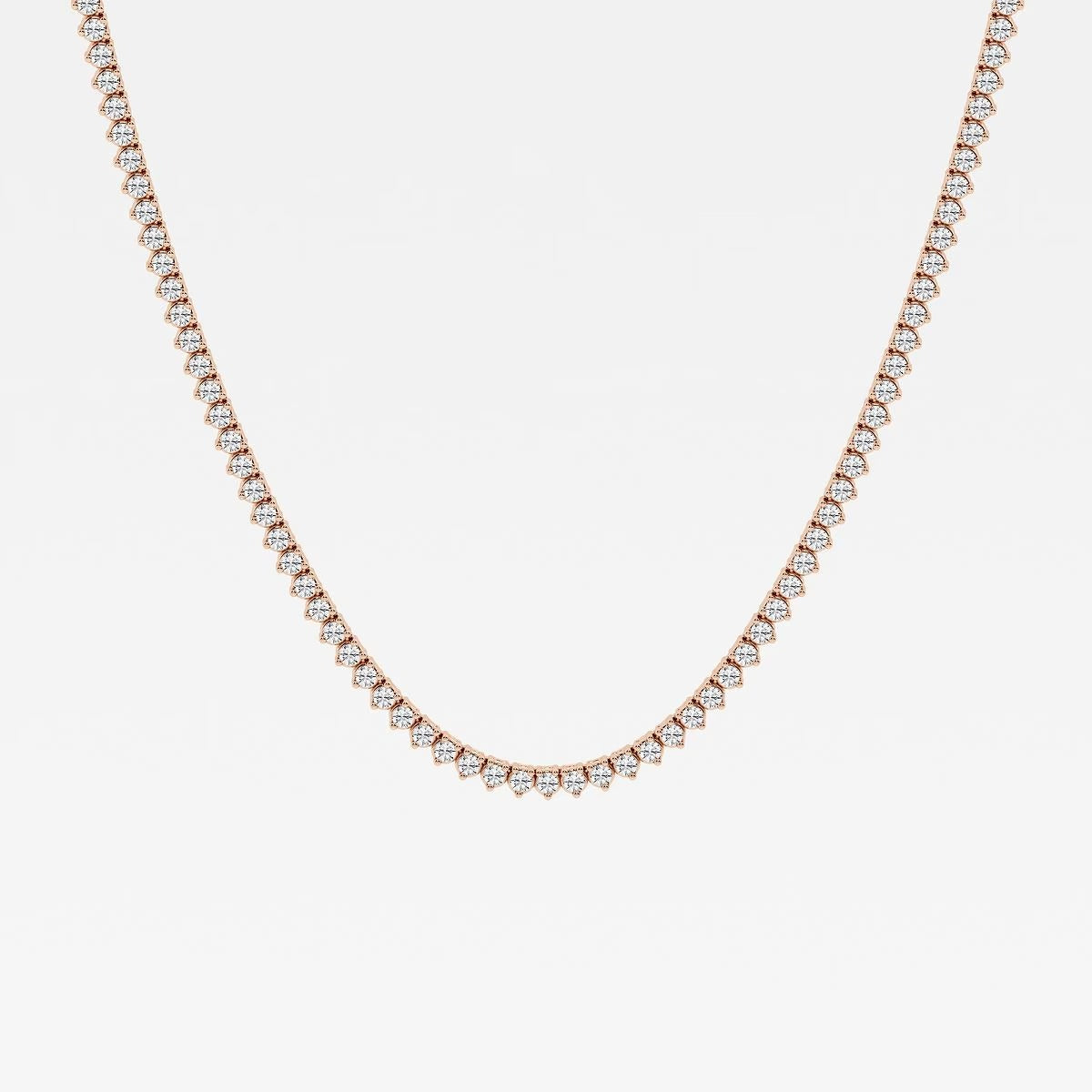 Round Moissanite Diamond Three-Prong Tennis Necklace