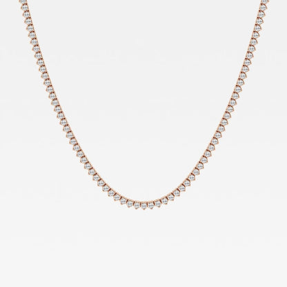 Round Moissanite Diamond Three-Prong Tennis Necklace