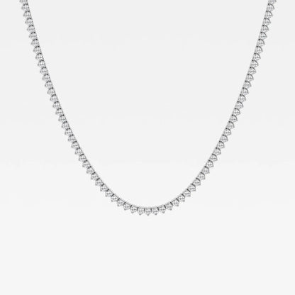 Round Moissanite Diamond Three-Prong Tennis Necklace