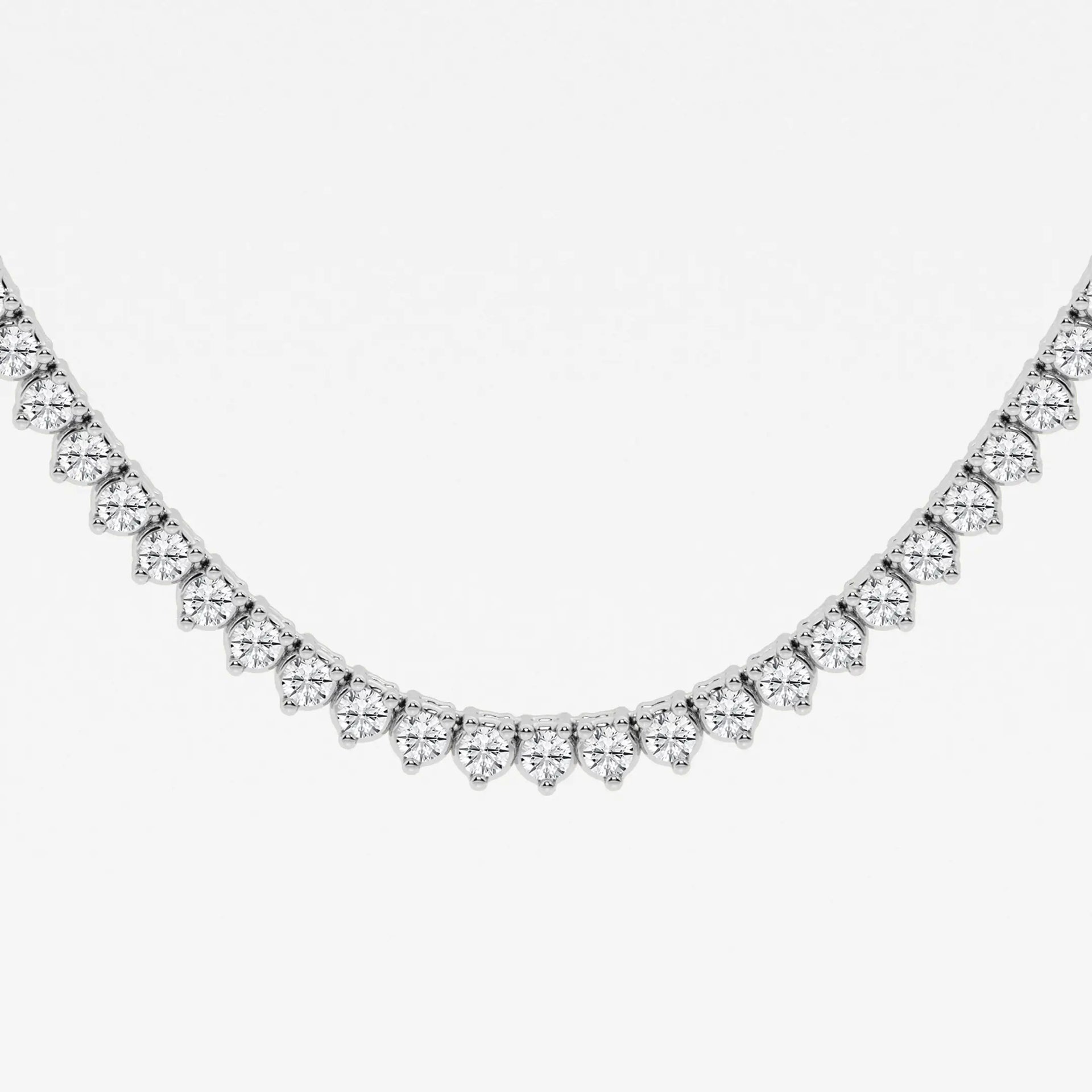 Round Moissanite Diamond Three-Prong Tennis Necklace