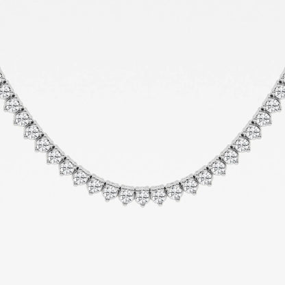 Round Moissanite Diamond Three-Prong Tennis Necklace