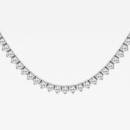 Round Moissanite Diamond Three-Prong Tennis Necklace