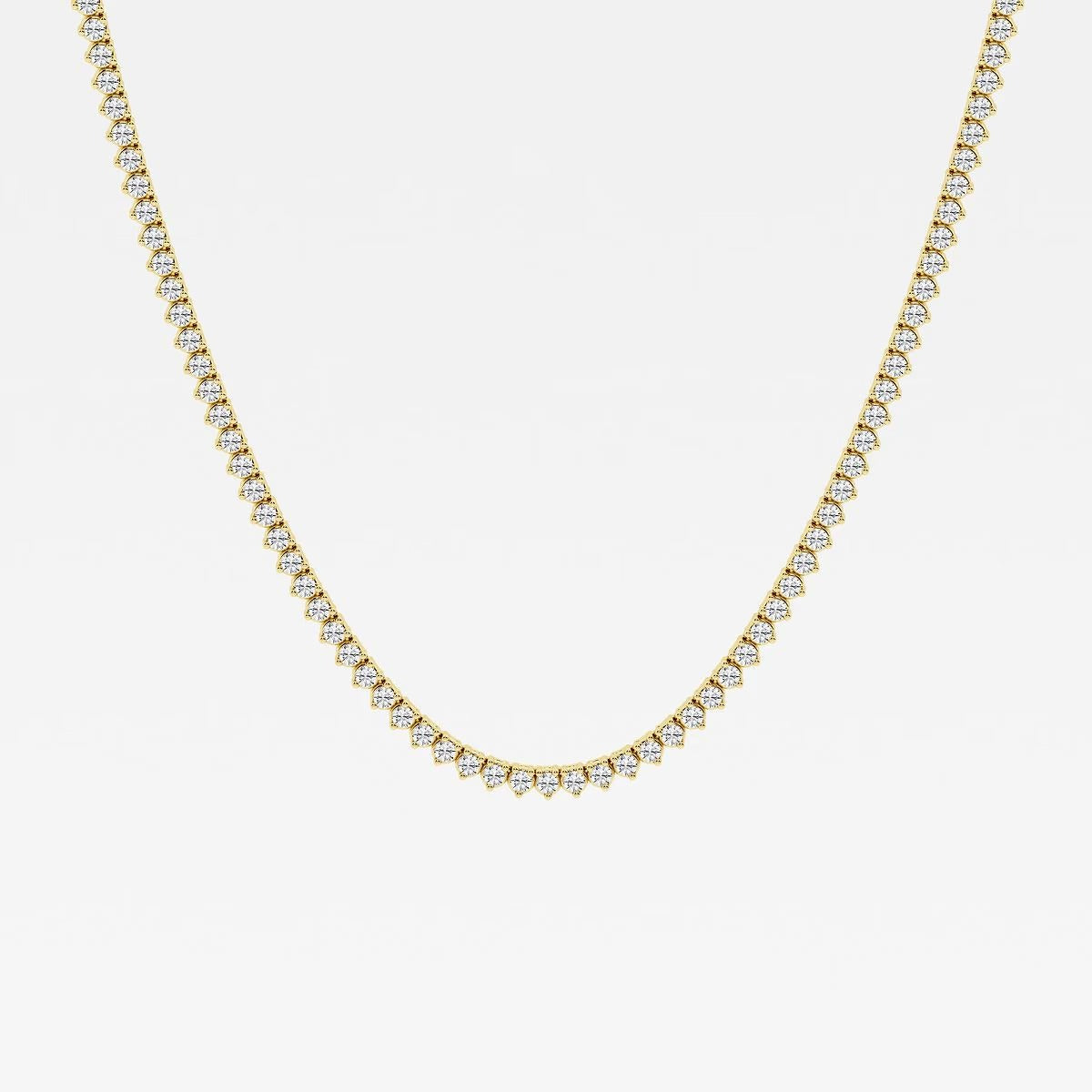 Round Moissanite Diamond Three-Prong Tennis Necklace