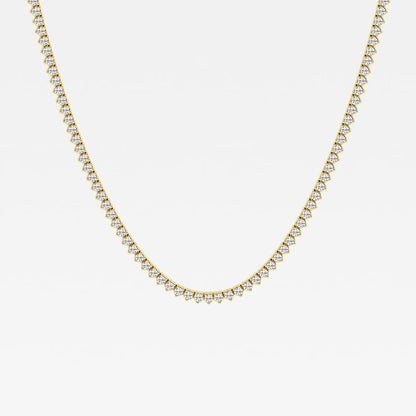 Round Moissanite Diamond Three-Prong Tennis Necklace