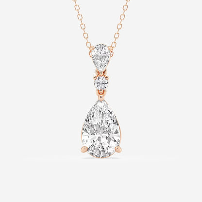 Badgley Mischka Colorless 4 ctw Pear Moissanite Diamond Hinged Fashion Pendant