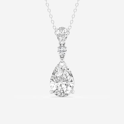 Badgley Mischka Colorless 4 ctw Pear Moissanite Diamond Hinged Fashion Pendant