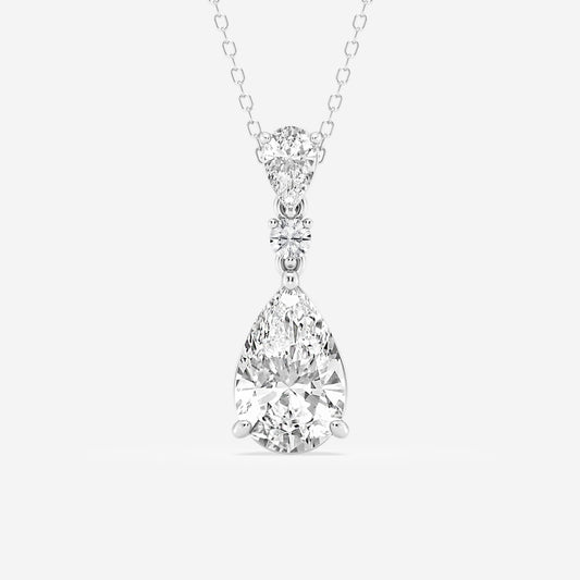 Badgley Mischka Colorless 4 ctw Pear Moissanite Diamond Hinged Fashion Pendant