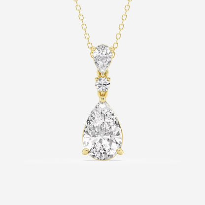 Badgley Mischka Colorless 4 ctw Pear Moissanite Diamond Hinged Fashion Pendant