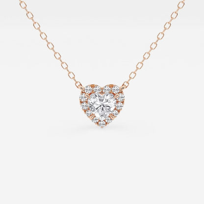 Heart Moissanite Diamond Halo Pendant