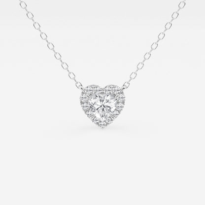 Heart Moissanite Diamond Halo Pendant