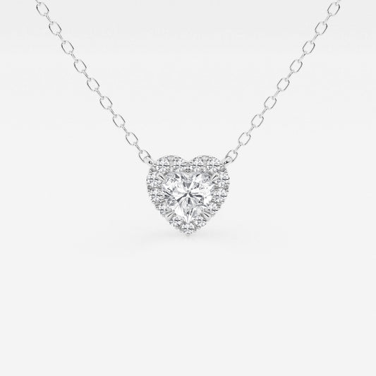 Heart Moissanite Diamond Halo Pendant