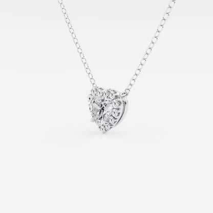 Heart Moissanite Diamond Halo Pendant