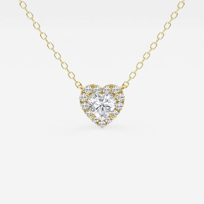 Heart Moissanite Diamond Halo Pendant