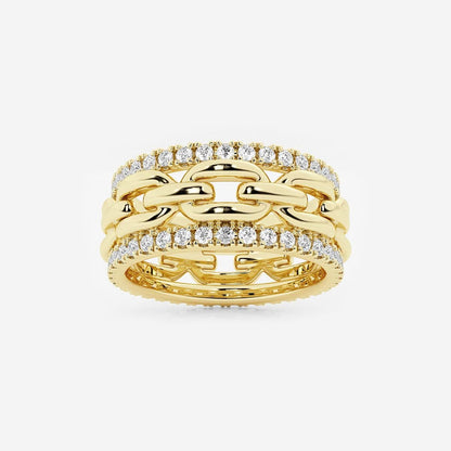 Round Moissanite Diamond Link Fashion Band