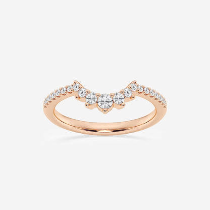 1/4 ctw Round moissanite Diamond Graduated Crown Stackable Ring