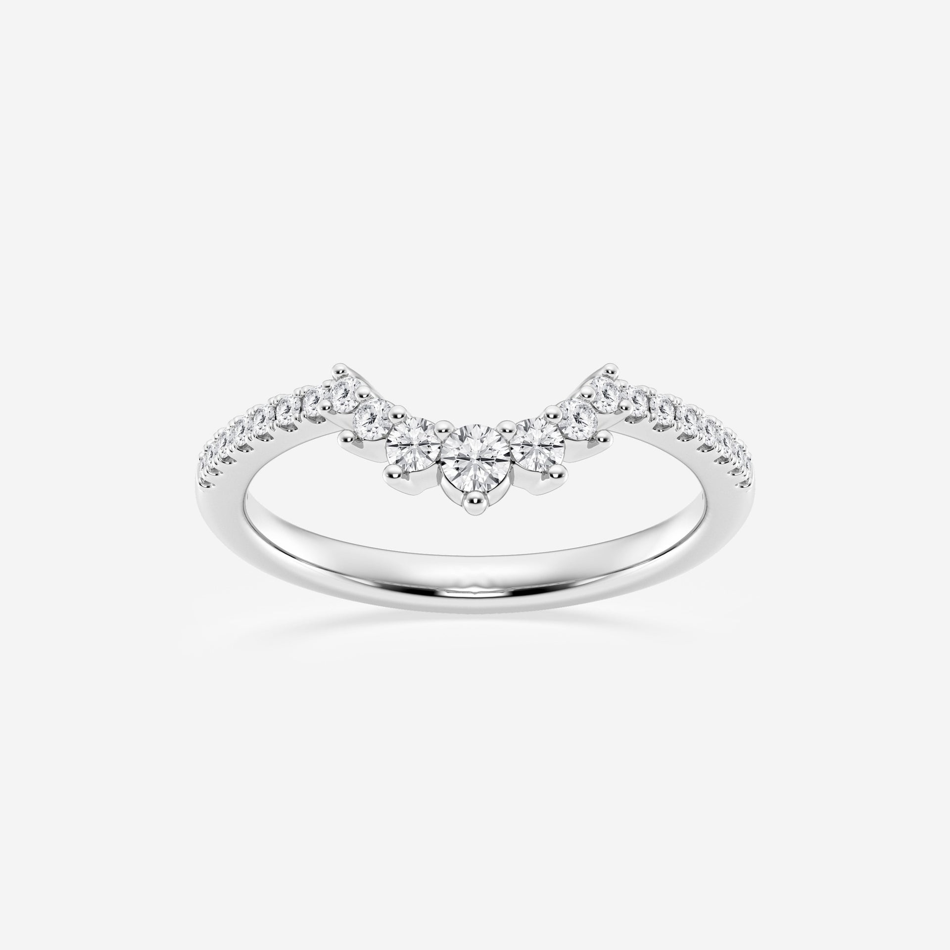 1/4 ctw Round moissanite Diamond Graduated Crown Stackable Ring