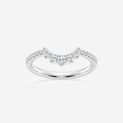 1/4 ctw Round moissanite Diamond Graduated Crown Stackable Ring