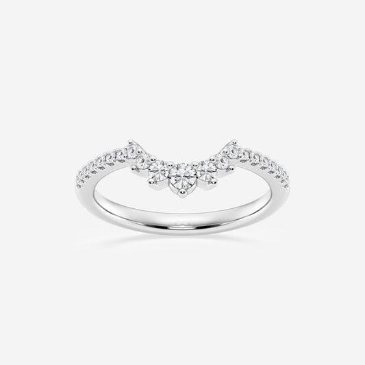1/4 ctw Round moissanite Diamond Graduated Crown Stackable Ring