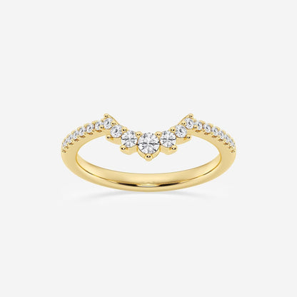 1/4 ctw Round moissanite Diamond Graduated Crown Stackable Ring