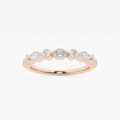 3/8 ctw Round and Marquise Moissanite Diamond Stackable Ring
