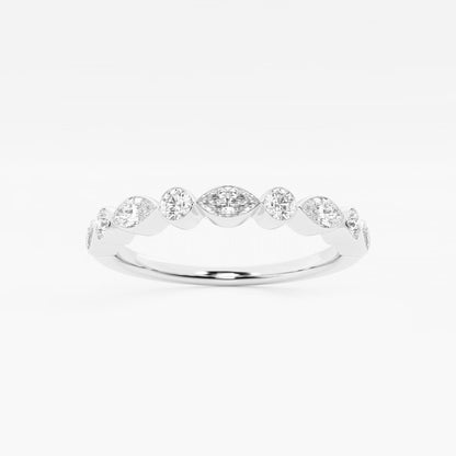 3/8 ctw Round and Marquise Moissanite Diamond Stackable Ring