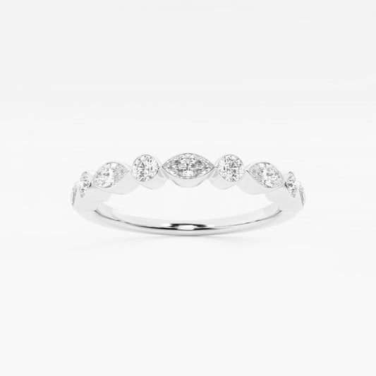 3/8 ctw Round and Marquise Moissanite Diamond Stackable Ring